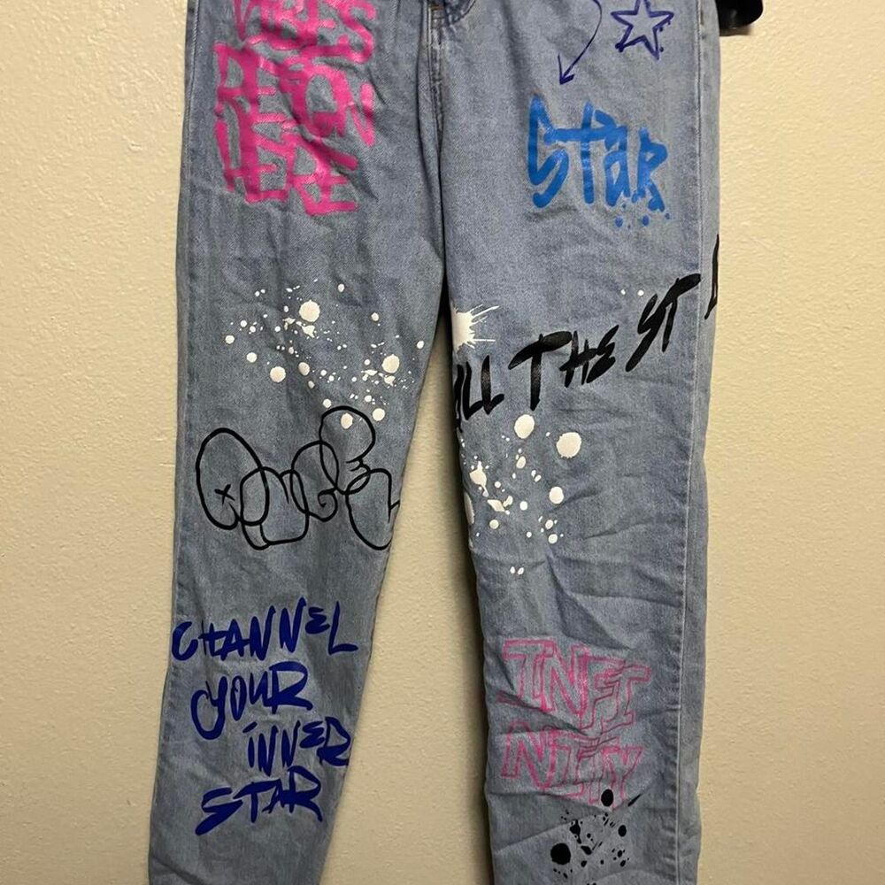 Song Women's Grey and Blue Jeans